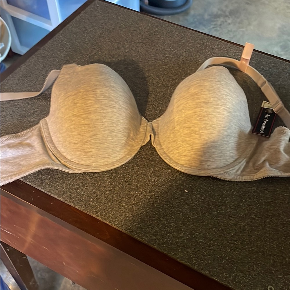 Ambrielle Gray Underwire Bra with Molded Cups